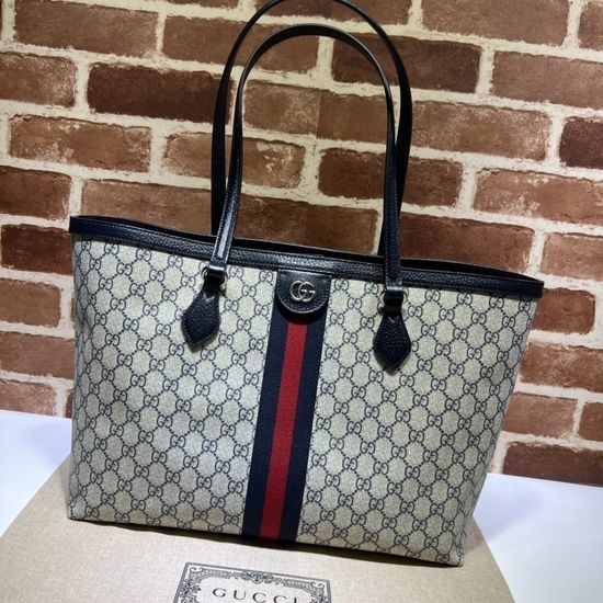 Gucci Blue Coated Canvas Handbag 631685
