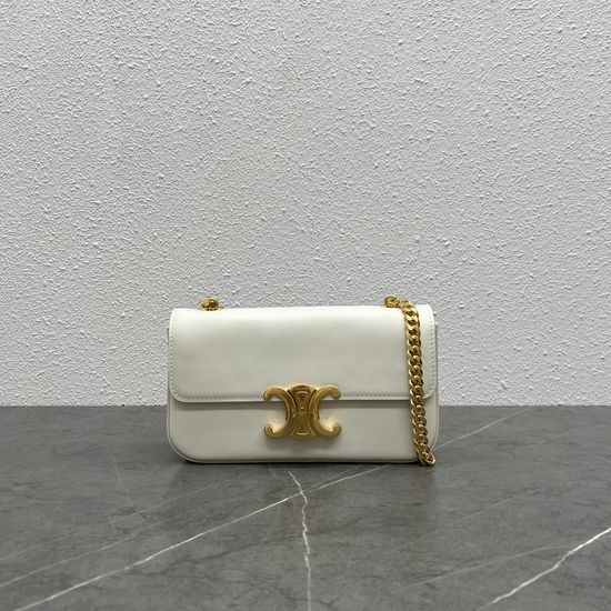 Celine Chain Shoulder Bag White 197992