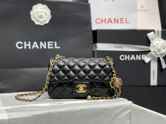 Chanel Woven Gold Ball Lambskin Quilted Bag AS1787