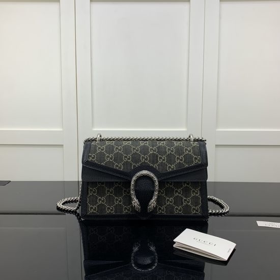 Gucci Handbag Denim Black Classic 400249