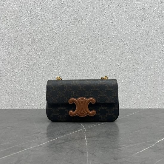 Celine Triomphe Leather Buckle Chain Shoulder Bag 199243