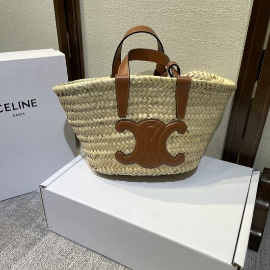 Celine Palm Leaf Woven Basket Bag 194002