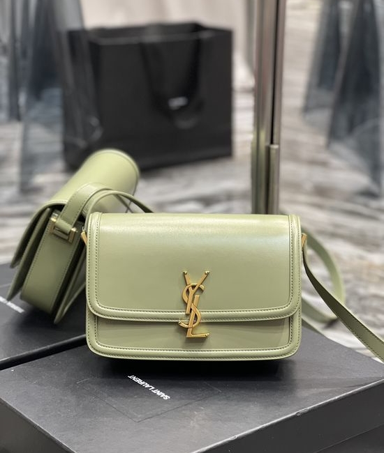 Yves Saint Laurent YSL Solferino Avocado Green Gold Buckle 634305