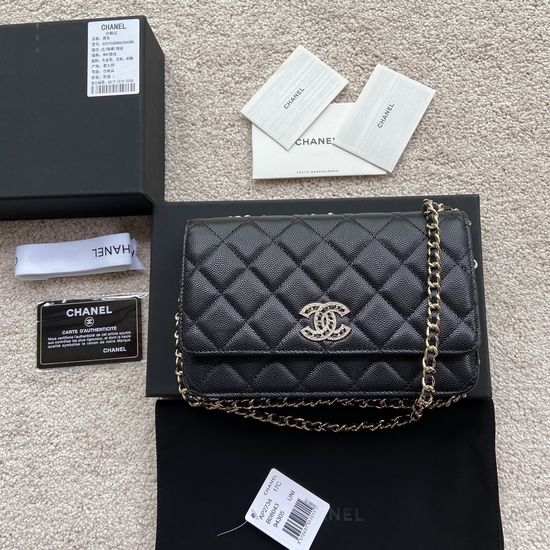 Chanel Wallet Grained Calfskin Black AP2734