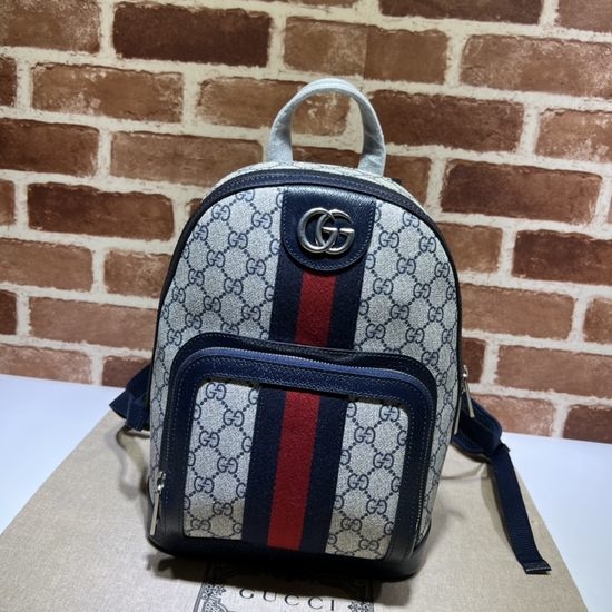 Gucci Monogram Canvas Leather Backpack 547965