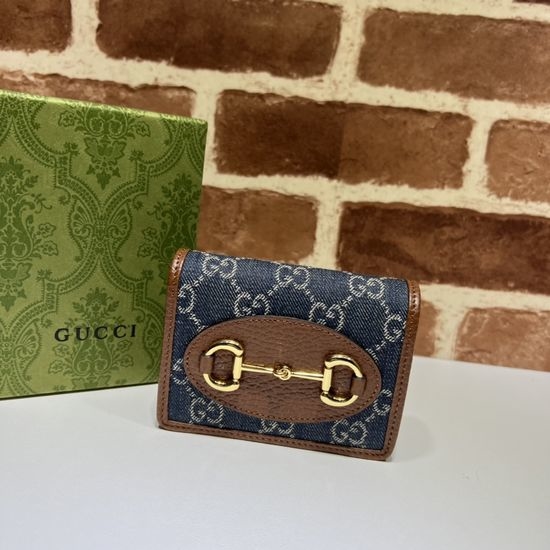 Gucci Short Wallet Blue Denim 621887