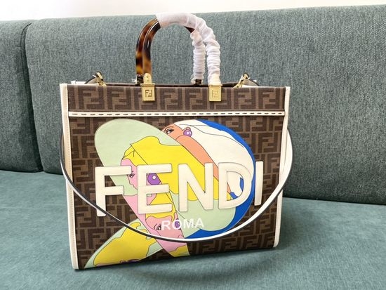 Fendi Sunshine Medium FF Pattern Tote Bag 6754