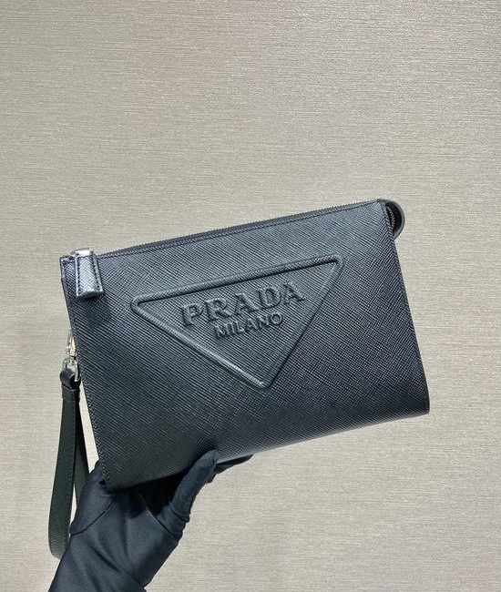 Prada 3D Embossed Leather Clutch Bag 2VF039