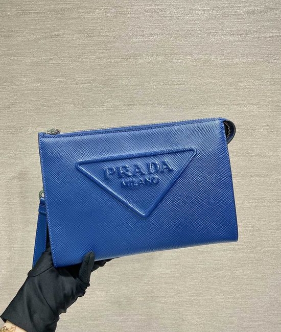 Prada 3D Embossed Leather Clutch Bag 2VF039