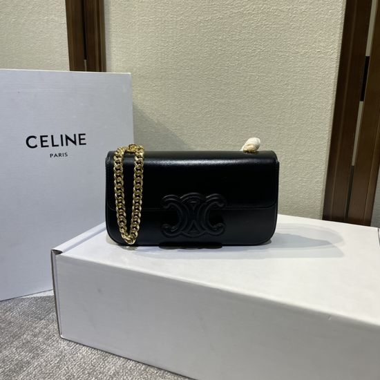 Celine Leather Buckle Chain Shoulder Bag 199243