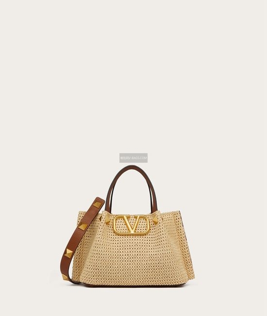 Valentino Tote Bag Series Natural Raffia Weave 22003s