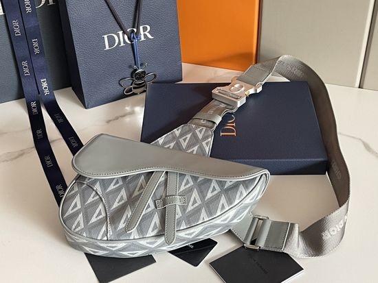 Christian Dior CD Saddle CD Diamond Canvas Bag D93305