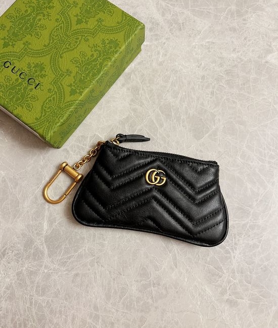 Gucci GG Embroidered Grain Leather Coin Purse 671773