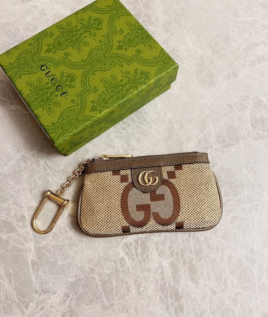 Gucci Canvas Leather Coin Purse Lipstick Case 671722