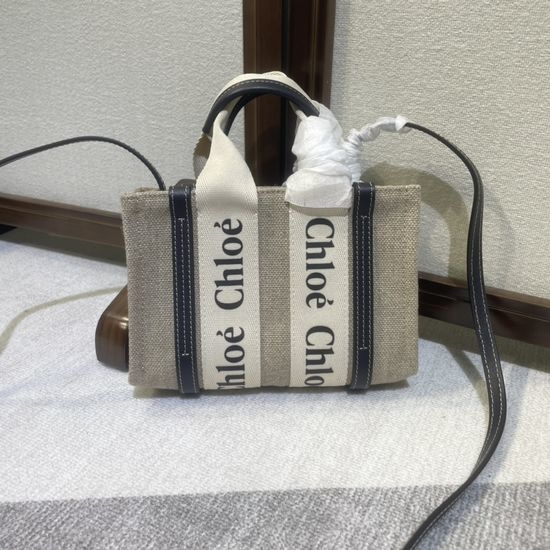 Chloe Woody Mini Shoulder Bag Striped Design 6060