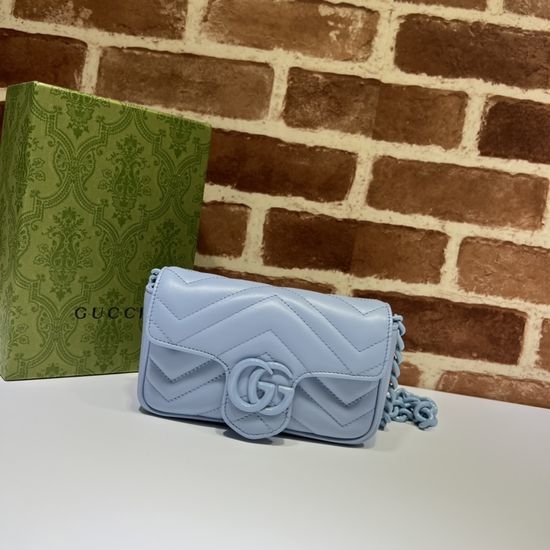 Gucci Crossbody Bag Blue Leather 699757