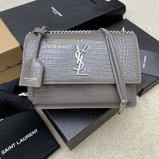 Yves Saint Laurent YSL Sunset Crocodile Pattern Bag 442906
