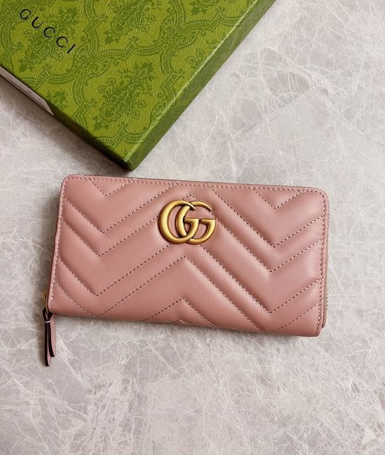 Gucci GG Marmont Quilted Long Zip Wallet 443123