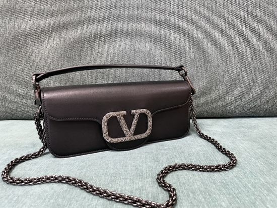 Valentino Calfskin Shoulder Bag Crystal Buckle 1133