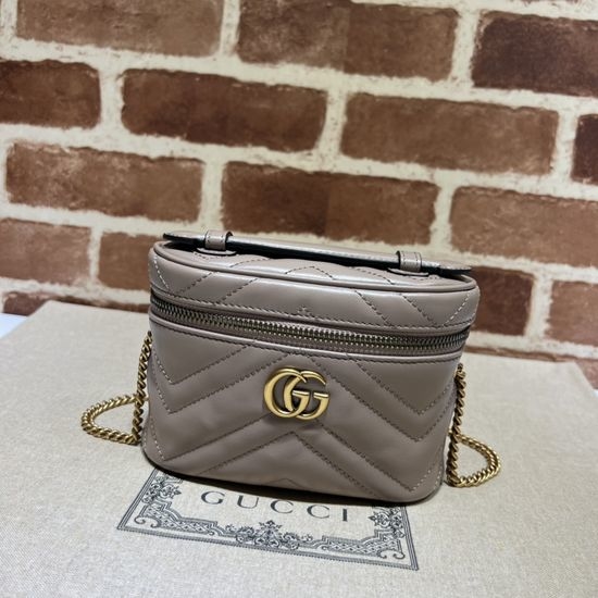 Gucci Milk Tea Textured Leather Bag 699515