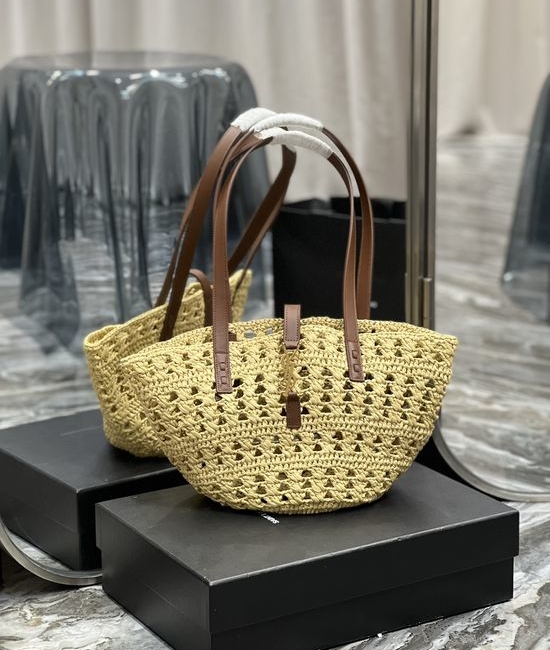Yves Saint Laurent YSL Raffia Woven Tote Bag 685618