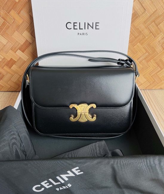Celine Triomphe Leather Shoulder Bag 187366