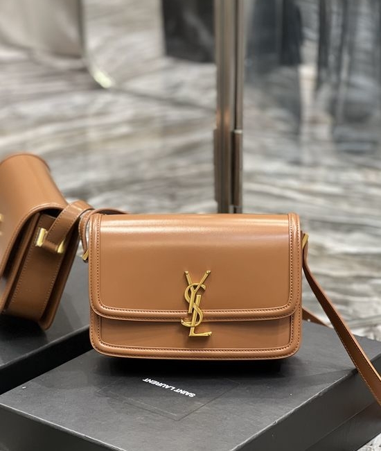 Yves Saint Laurent YSL Solferino Beige Gold Buckle Bag 634305