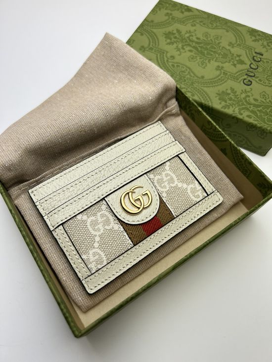 Gucci Original Leather Card Holder Beige 523159