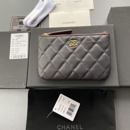 Chanel Wallet Fine Grain Calfskin Gold Hardware A82365