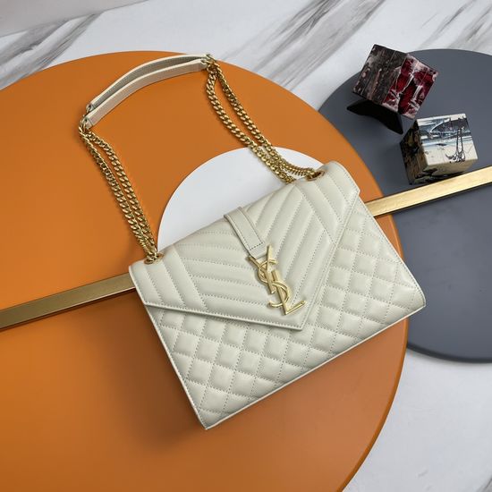 Yves Saint Laurent Envelope Grain Leather Crossbody Bag 487206.ZX