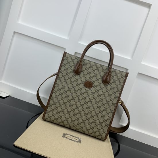 Gucci GG Supreme Vertical Tote Bag with Interlocking G 723308