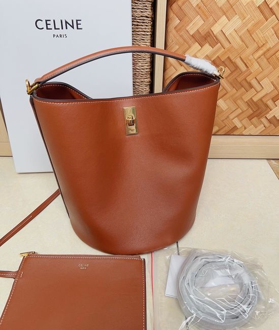 Celine Bucket 16 Leather Tote Bag 195573