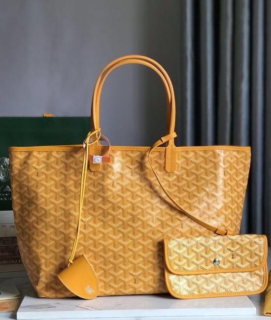 Goyard Classic Tote Bag Black Canvas Leather 020184