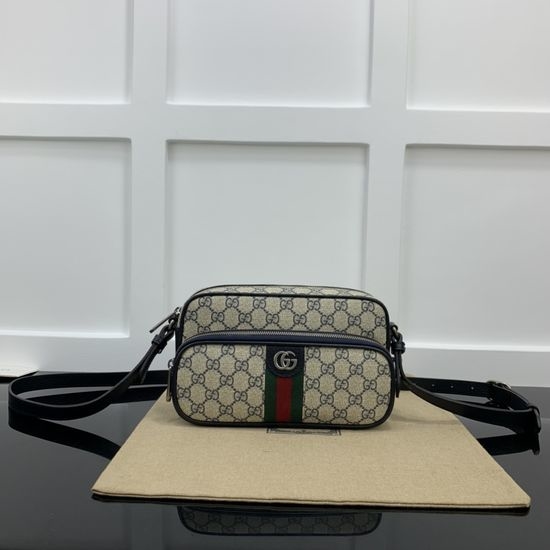 Gucci Ophidia GG Supreme Double Zip Crossbody Bag 723312