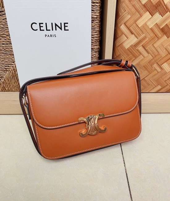 Celine Triomphe Leather Shoulder Bag 187366