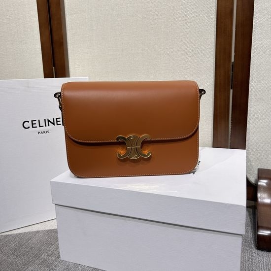 Celine Triomphe Retro Leather Shoulder Bag 187363