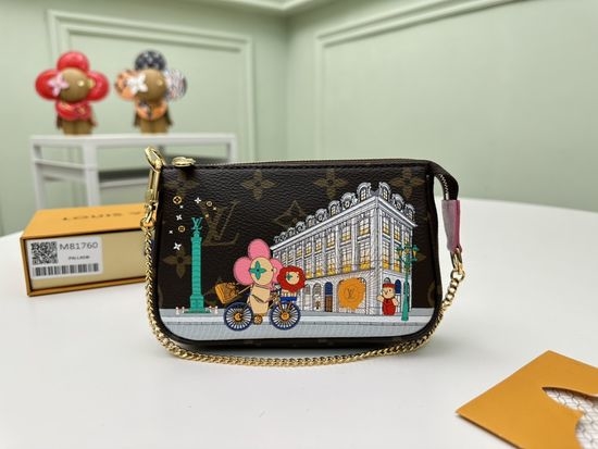 Louis Vuitton LV Mini Pochette Accessoires Printed Canvas Clutch M81760