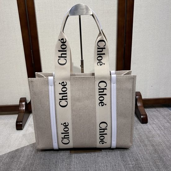 Chloe Woody Tote Medium Canvas Bag 6043