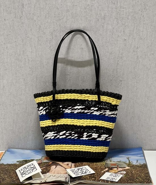 Loewe Basket Tote Woven Black Leather 7003