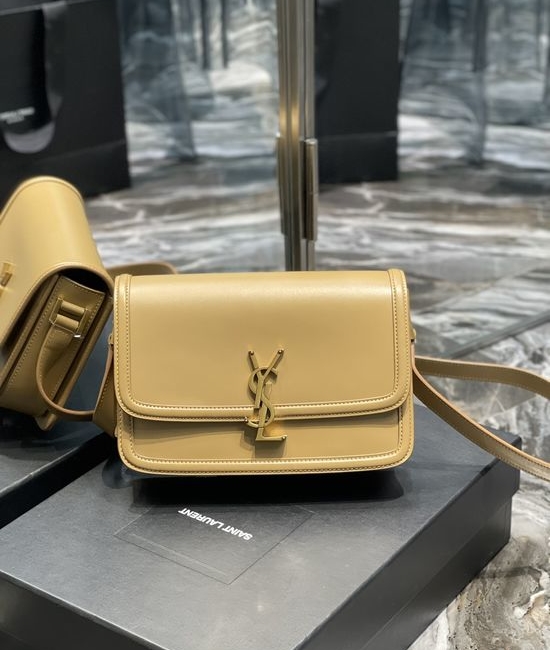 Yves Saint Laurent YSL Solferino Beige Gold Buckle Bag 634305