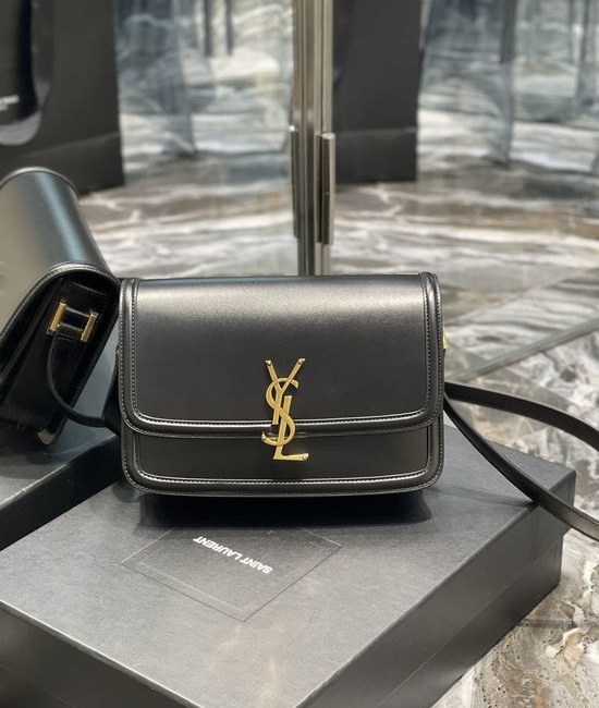Yves Saint Laurent YSL Solferino Black Gold Buckle Bag 634305