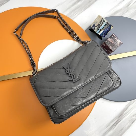 Yves Saint Laurent YSL Niki Classic Leather Crossbody Satchel 13484
