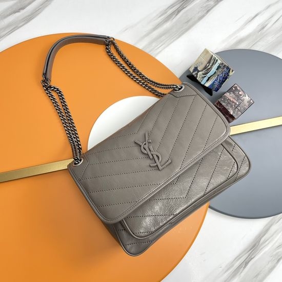 Yves Saint Laurent YSL Niki Premium Leather Satchel Bag 13483