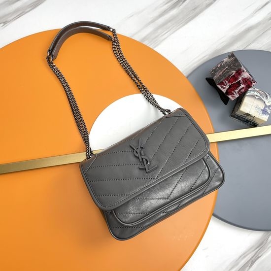 Yves Saint Laurent YSL Niki Crinkled Leather Bag 533037