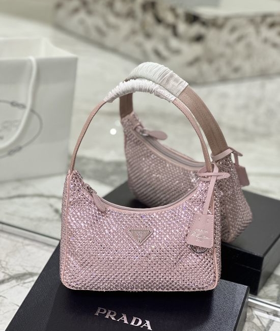 Prada Hobo Rhinestone Shoulder Bag 1NE515