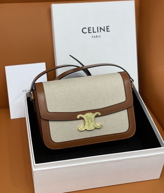 Celine Triomphe Canvas Shoulder Bag with Logo 187366