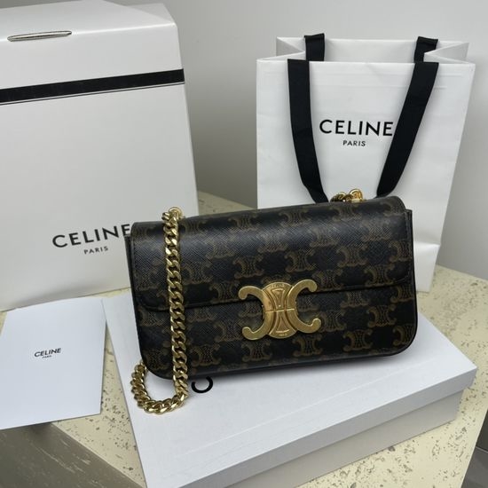 Celine Triomphe Canvas Chain Shoulder Bag 197993