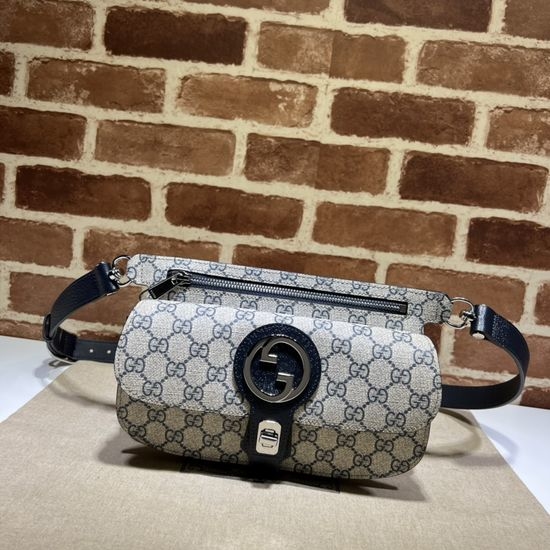 Gucci Blue Coated Canvas Crossbody Bag 718154