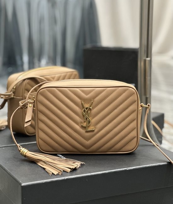 Yves Saint Laurent YSL Lou Camera Bag Caramel Gold Hardware 520534-1