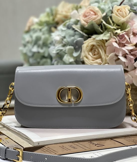 Christian Dior CD 30 Montaigne Avenue Gray Enamel Chain Handbag 9260